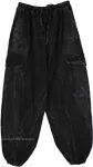 Carbon Black Cotton Cargo Joggers