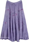 Purple Meadow Tiered Renaissance Midi Length Skirt