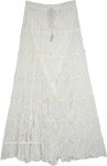 Flush Fairy White Cotton Broomstick Tall Skirt