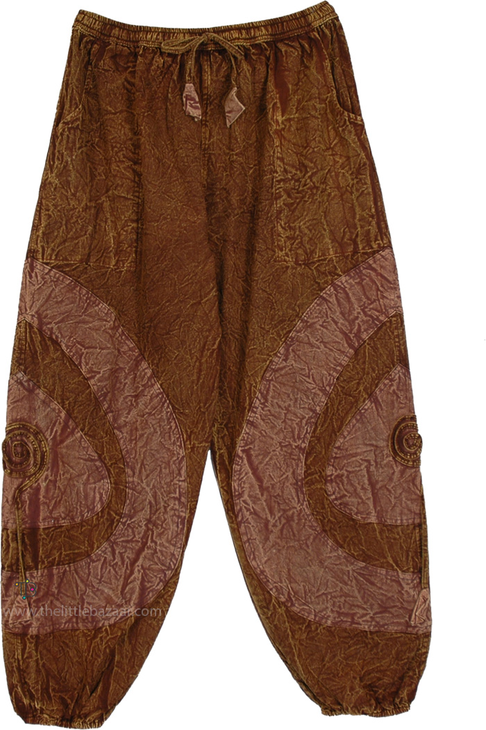 Coffee Dreams Patchwork Cotton Jogger Pants
