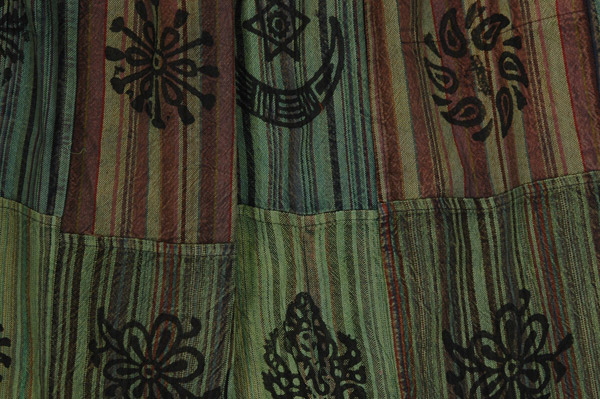 Caterpillar Green Patchwork Hippie Spirit Pants