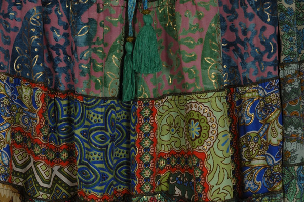 Green Mosaic Multi Panel Maxi Long Skirt