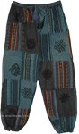Stonewashed Teal Hippie Patchwork Harem Pants