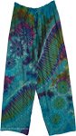 Aqua Swirl Tie Dye Festival Boho Pants