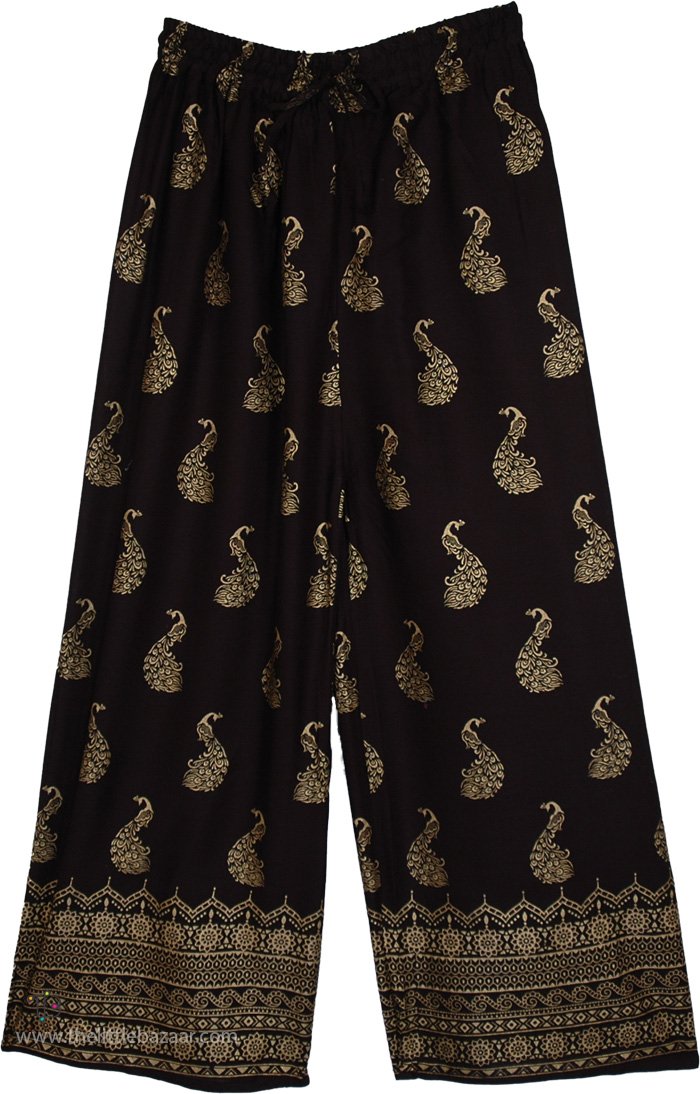 Ethnic Beauty Straight Rayon Pants with Folk Print