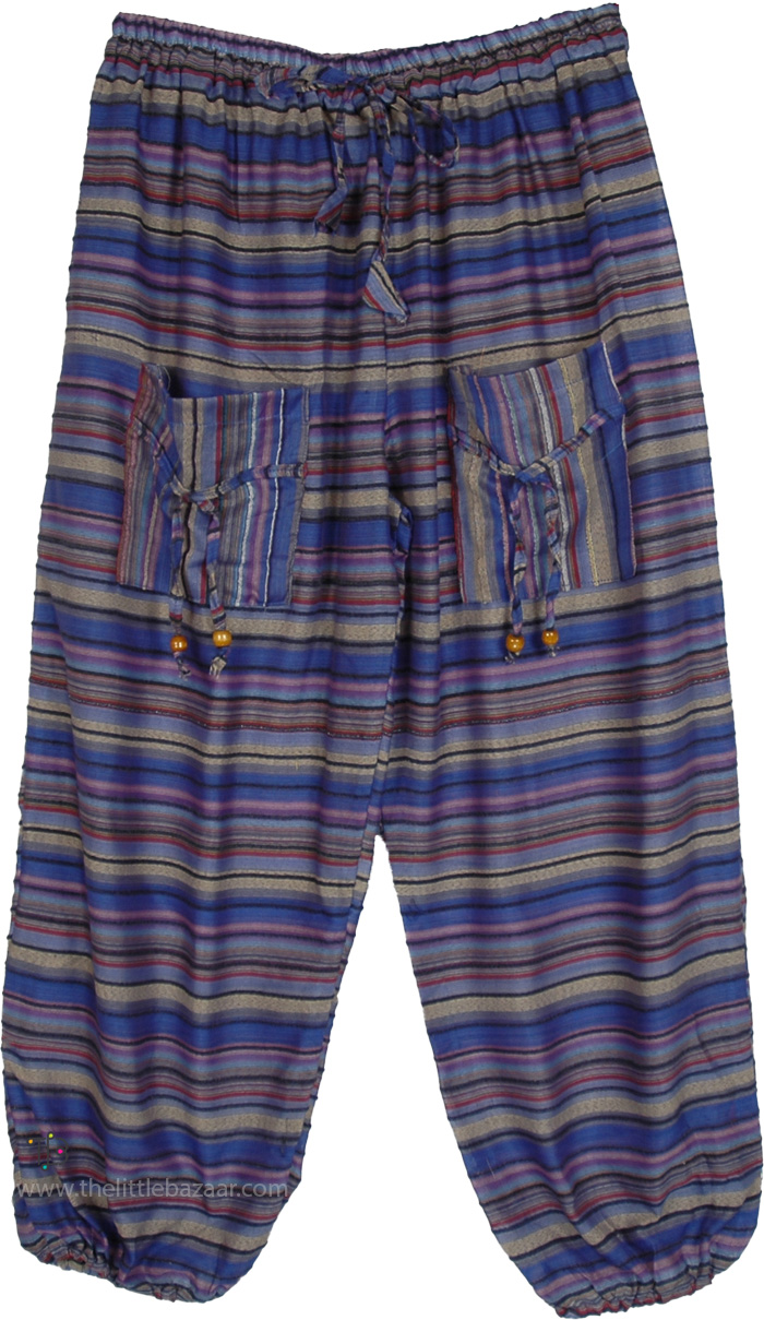 Eco-Friendly Striped Cotton Harem Pants