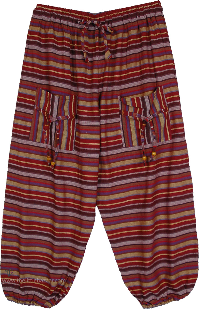 Seersucker Eco-Friendly Cotton Harem Beach Pants