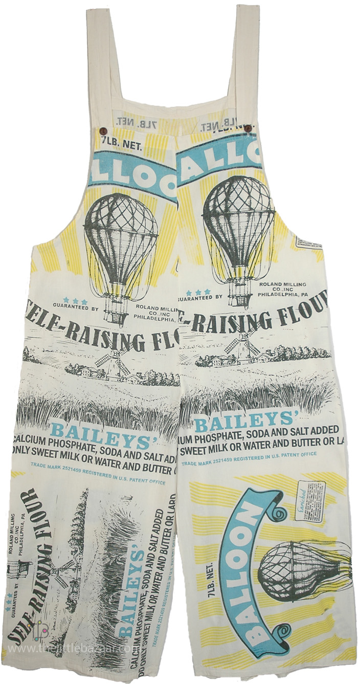 Old Fashioned Balloon Flour Sack Overalls