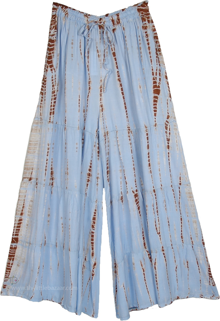 Sky Blue Serenity Tie Dye Split Skirt Pants
