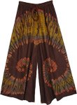 Chocolate Sunburst Tie Dye Wide Leg Palazzo Pants