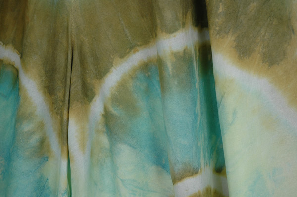 Aqua Olive Wide Leg Tie Dye Flowing Pants
