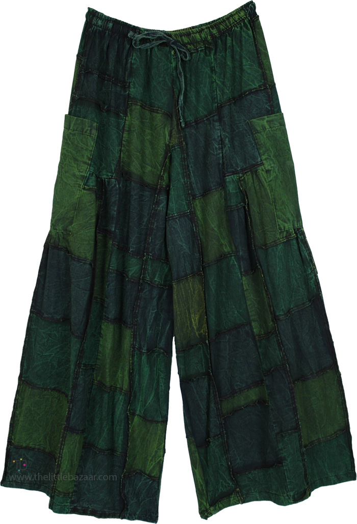 Emerald Fairy Wide Leg Pants with Pockets
