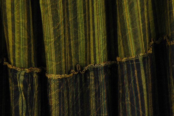 Moss Green Tiered Patchwork Skirt For Tall Women