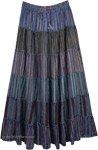 Cotton Tiered Patchwork Maxi Skirt For Tall Women