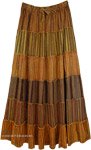Golden Sunset Tiered Patch Skirt For Tall Women