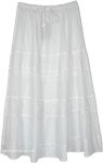 Whisper White Eyelet Tiered Beach Maxi Skirt