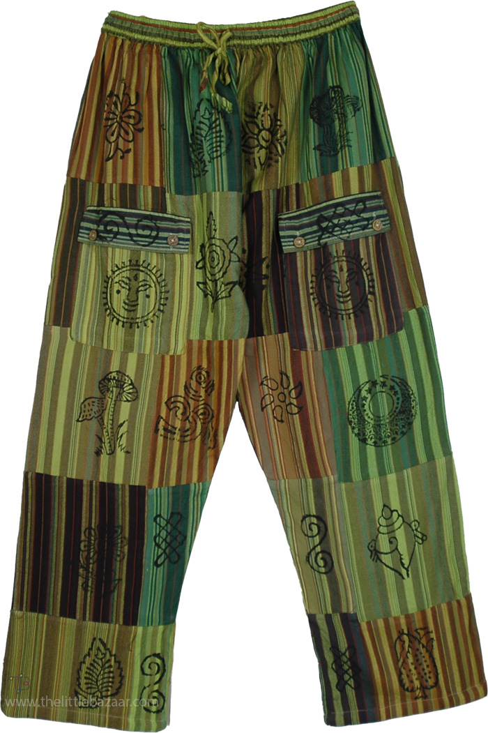 Olive Grove Mystic Symbol Boho Cotton Pants