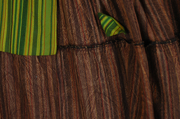 Chocolate Lime Boho Skirt with External Pocket