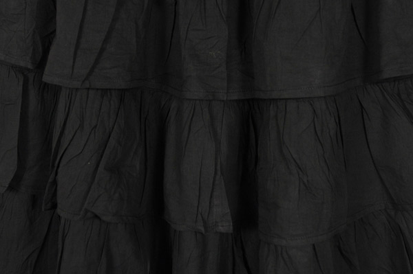 Black Thunder Long Layered Skirt with Pockets