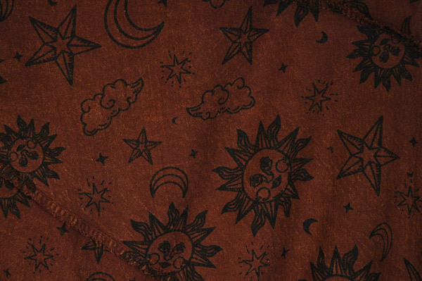 Copper Stars Asymmetrical Boho Celestial Skirt