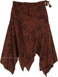 Copper Stars Asymmetrical Boho Celestial Skirt