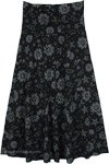 Black Star Moon Tiered Cotton Mystical Skirt