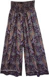 Purple Paisley Flowy Wide Leg Palazzo Pants