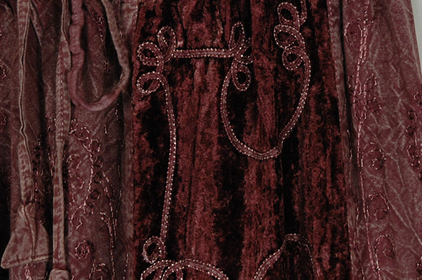 Burgundy Rose Luscious Velvet Maxi Panels Skirt