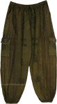 Forest Green Boho Harem Pants with Pockets