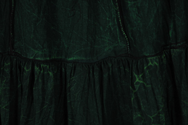 Hunter Green Patchwork Tier Maxi Boho Skirt