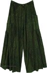 Exquisite Emerald Patchwork Wide Leg Boho Pants