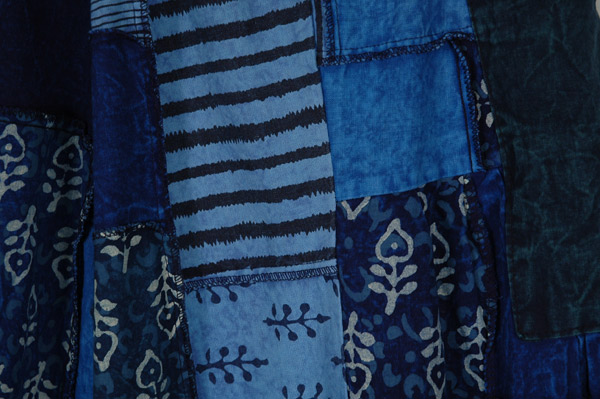 Denim Mosaic Patchwork Wide Leg Bohemian Pants