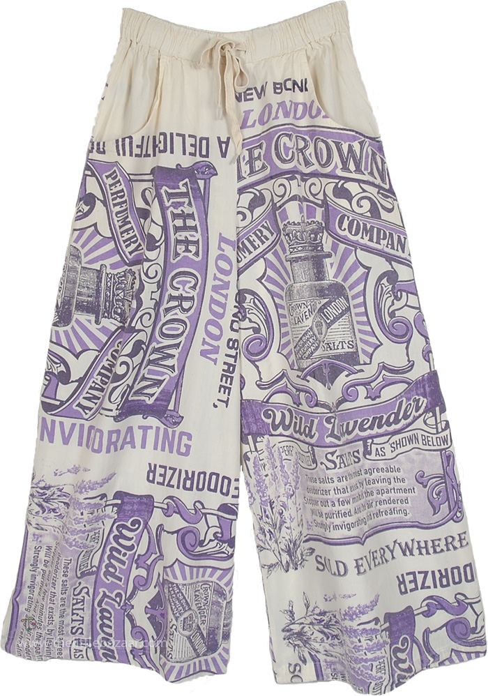 Purple Royalty Wide Leg Canvas Culottes