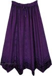 Noble Grape Maxi Skirt with Embroidered Velvet Hem