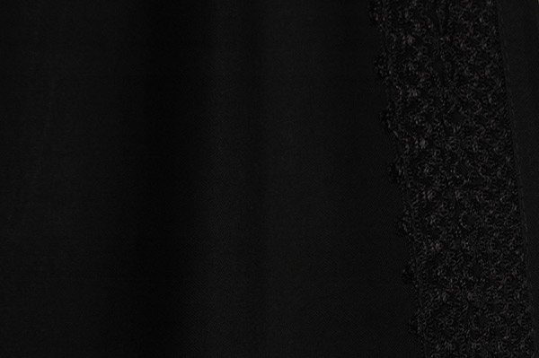 Midnight Ebony Lace Trim Wide Leg Everyday Pants