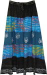 Midnight Wave Artisan Boho Long Skirt