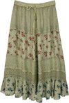 Sage Reverie Multi-Panel Boho Maxi Skirt