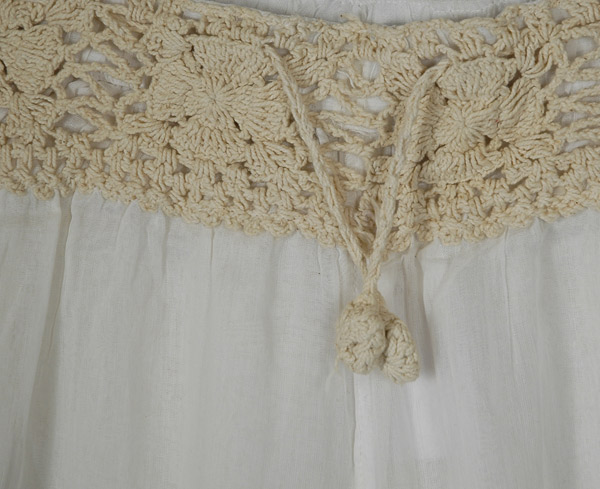 Whimsical White Woven Fine Cotton Gauchos