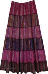 Dreamy Purple Sunset Cotton Panels Maxi Skirt