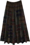 Boho Soul Dark Patchwork Tiered Maxi Skirt