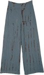 Slate Blue Tie Dye Straight Gauze Cotton Pants