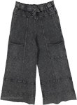 Charcoal Terry Knit Pants with Cargo Pockets