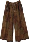 Stonewashed Earth Wide Leg Pants with Pockets
