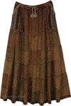Stonewashed Earth Maxi Skirt with Deep Pockets