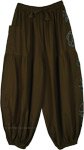 Free Spirited Deep Olive Roomy Harem Pants