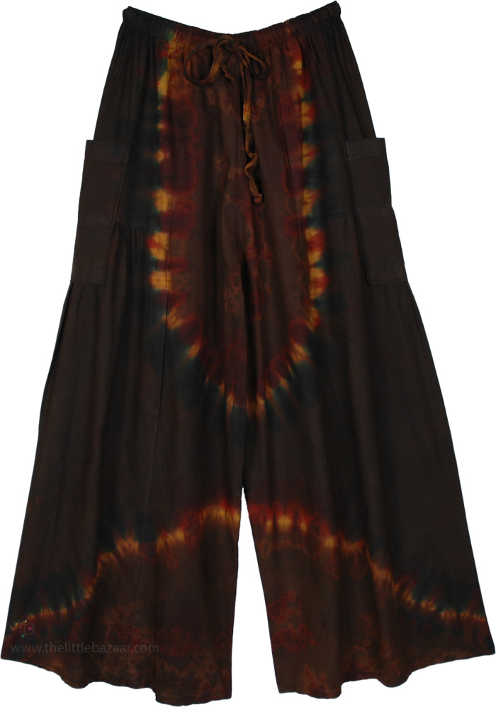 Flaming Deep Oak Tie-Dye Cotton Pants