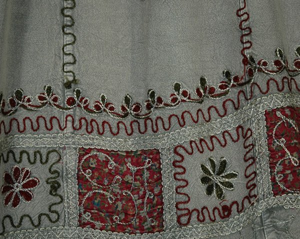 Sage Green Folk Embroidered Maxi Skirt