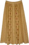 Honey Amber Button Front A-Line Boho Skirt