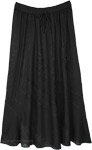 Onyx Vine Tonal Embroidered Maxi Skirt