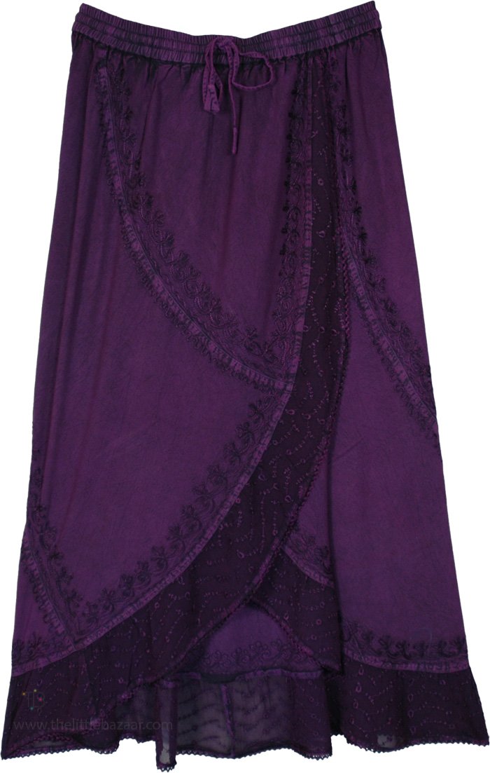 Sweet Mulberry Raised Hem A-Line Maxi Skirt
